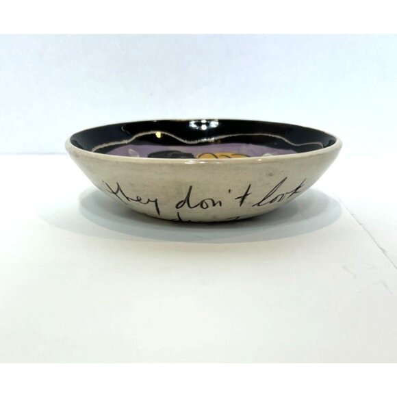 Vintage Sandra Magsamen Art Pottery Bowl Signed Shared Vision Common Purpose - Picture 3 of 4